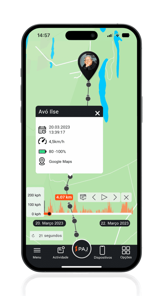 Aplicação Localizador GPS para idosos - Memória de caminho