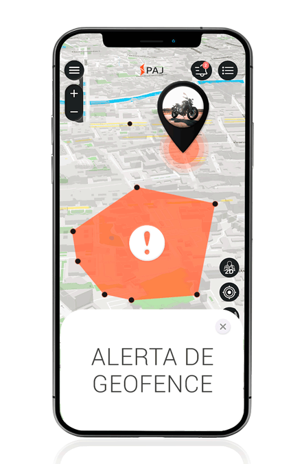 Aplicação de localização GPS para- motas- Alerta de delimitação geográfica