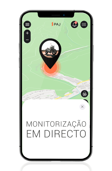 Aplicação de localização GPS para motas - Alerta de limites geográficos