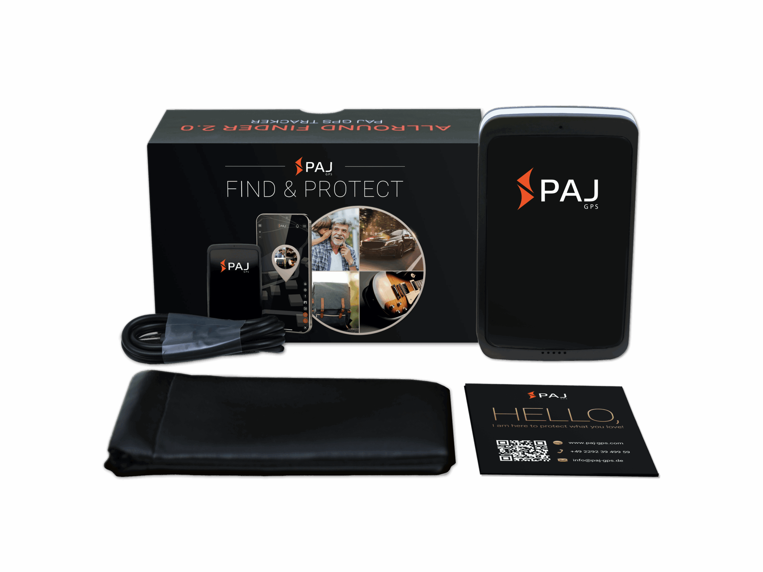 Âmbito da entrega ALLROUND Finder 2.0 PAJ GPS Tracker