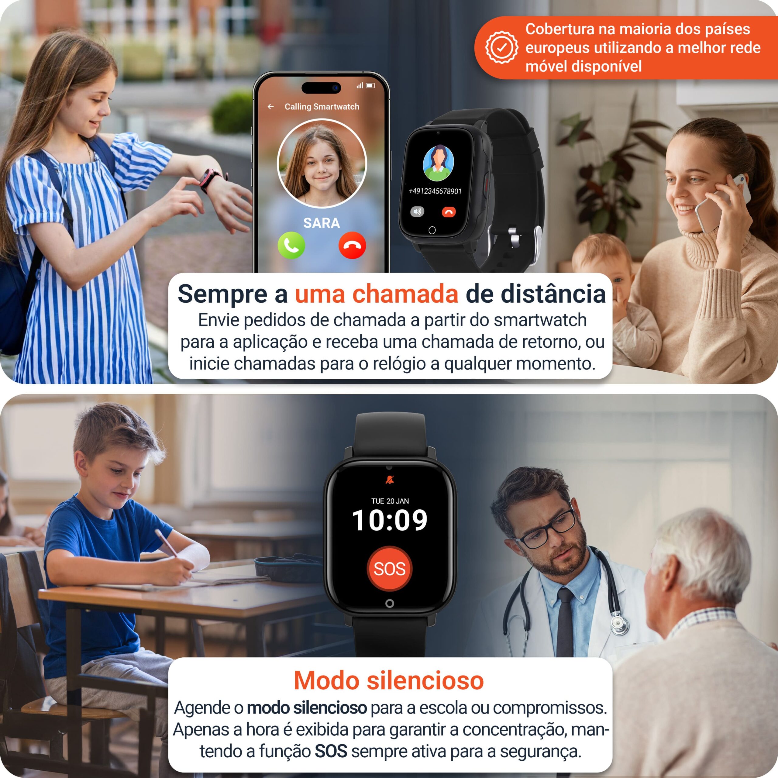 Função de chamada SMARTWATCH Finder 4G PAJ GPS