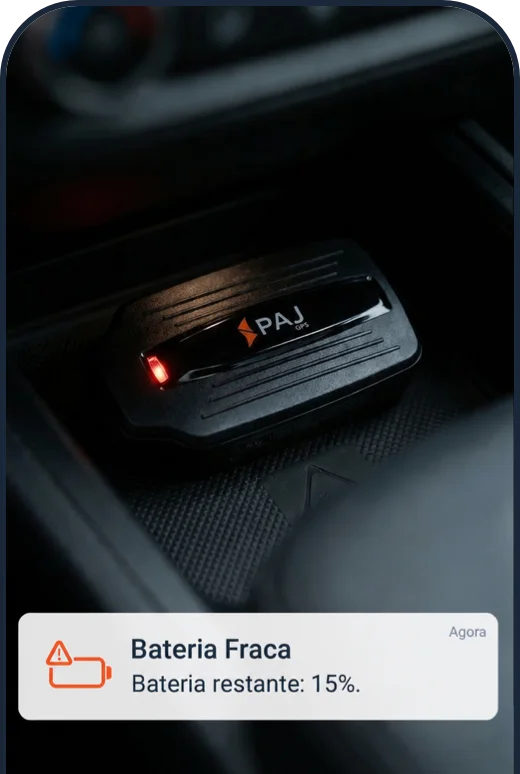 Alerta de bateria: vista no FINDER Portal