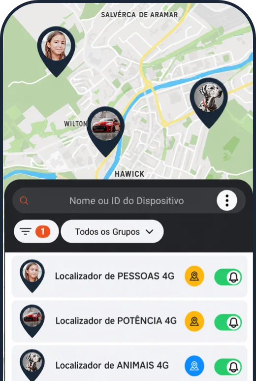 Vários localizadores: vista no FINDER Portal
