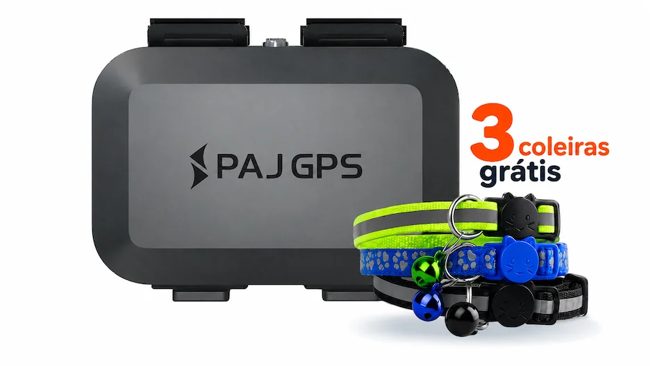 PAJ GPS Pet Finder 4G Mini com três coleiras para gato
